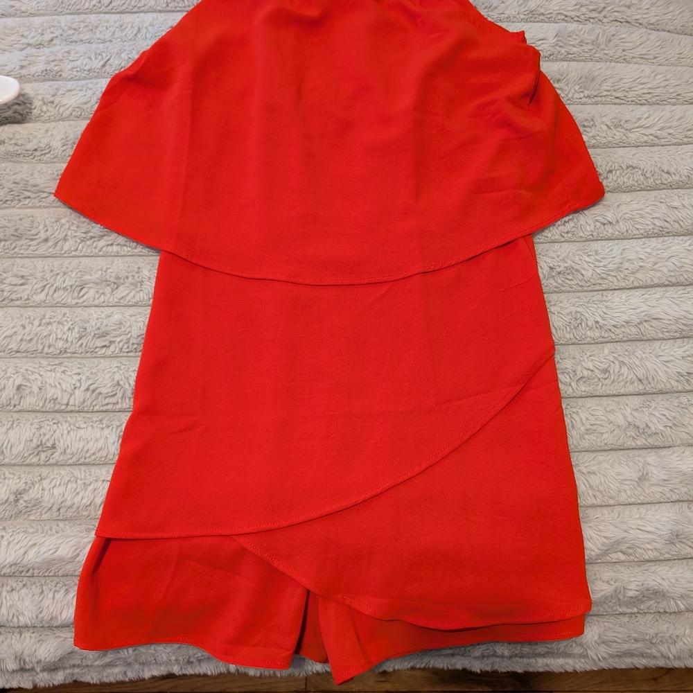 Chic Asymmetrical Red Dress